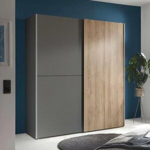 Julian Bowen Berno Light Oak and Dark Grey Sliding 2 Door Wardrobe Julian Bowen Berno Light Oak and Dark Grey Sliding 2 Door Wardrobe