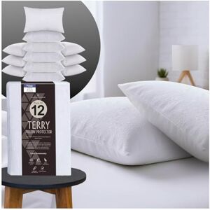 GC GAVENO CAVAILIA Terry Towel Pillow Protector Pack of 6 Breathable & Soft Towelling Waterproof Pillow Protectors Anti Allergy Pillow Cover White GC GAVENO CAVAILIA Terry Towel Pillow Protector Pack of 6 Breathable & Soft Towelling Waterproof Pillow Protectors Anti Allergy Pillow Cover White