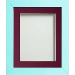 Frame Company Candy Range Aqua Blue 9x7 Frame With Plum Mount for image size 8x6 inches Frame Company Candy Range Aqua Blue 9x7 Frame With Plum Mount for image size 8x6 inches