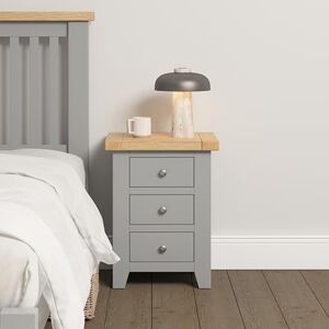 Seconique Windsor 3 Drawer Bedside in Pebble Grey/Oak Seconique Windsor 3 Drawer Bedside in Pebble Grey/Oak