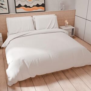PETTI Artigiani Italiani Double Duvet Cover, Duvet Cover and Pillowcases in Microfiber, Plain White, 100% Made in Italy PETTI Artigiani Italiani Double Duvet Cover, Duvet Cover and Pillowcases in Microfiber, Plain White, 100% Made in Italy