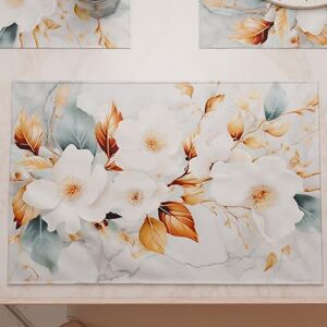 PETTI Artigiani Italiani American Placemats with Digital Print, American Placemats in Fabric and Washable (Set of 2-30 x 45 cm) Flower Ceramic 01, 100% Made in Italy PETTI Artigiani Italiani American Placemats with Digital Print, American Placemats in Fabric and Washable (Set of 2-30 x 45 cm) Flower Ceramic 01, 100% Made in Italy
