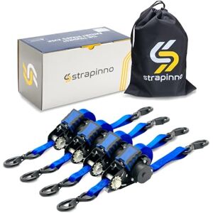 Strapinno Retractable Ratchet Straps 1 in x 12 ft Heavy Duty Tie Downs, 1800lbs Breaking Strength Each, S Hooks with Safety Clip, AutoRetract, for Moving, Motorcycle, Boat, Kayak, and Cargo (4 PCS) Strapinno Retractable Ratchet Straps 1 in x 12 ft Heavy Duty Tie Downs, 1800lbs Breaking Strength Each, S Hooks with Safety Clip, AutoRetract, for Moving, Motorcycle, Boat, Kayak, and Cargo (4 PCS)