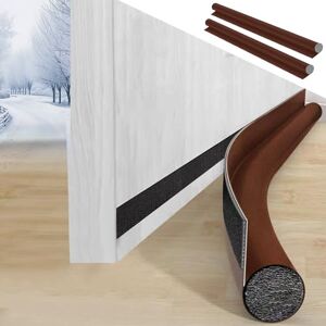 AiQInu Bottom Door Seal, Draught Excluder for Doors, Pack of 2, One-sided Door Draught Excluder with Sound Insulation, Keeps Draughts and Insects Outside, Heat and Cold Protection for Doors, Brown, 96 AiQInu Bottom Door Seal, Draught Excluder for Doors, Pack of 2, One-sided Door Draught Excluder with Sound Insulation, Keeps Draughts and Insects Outside, Heat and Cold Protection for Doors, Brown, 96