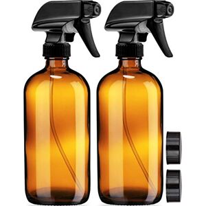 Sally's Organics Empty Amber Glass Spray Bottles with Labels (2 Pack) 500ml Refillable Container for Essential Oils, Cleaning Products, or Aromatherapy Black Trigger Sprayer w/Mist and Stream Settings Sally's Organics Empty Amber Glass Spray Bottles with Labels (2 Pack) 500ml Refillable Container for Essential Oils, Cleaning Products, or Aromatherapy Black Trigger Sprayer w/Mist and Stream Settings