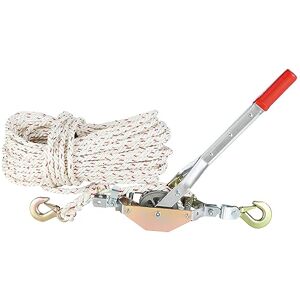VEVOR Rope Puller, 3/4 Ton (1,653 lbs) Pulling Capacity, with 100' of 0.6" dia. Rope, 2 Hook, Come Along Winch, Heavy Duty Ratchet Power Puller Tool for Moving Boats, Securing Items, Transporting Logs VEVOR Rope Puller, 3/4 Ton (1,653 lbs) Pulling Capacity, with 100' of 0.6" dia. Rope, 2 Hook, Come Along Winch, Heavy Duty Ratchet Power Puller Tool for Moving Boats, Securing Items, Transporting Logs