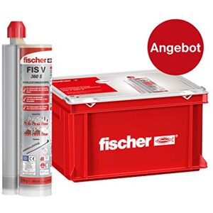 fischer 558725 Injection Mortar for Anchoring in Cracked Concrete and Masonry-20 x Cartridges FIS V 360 S and 40 x Static Mixer-360 ml, Grey fischer 558725 Injection Mortar for Anchoring in Cracked Concrete and Masonry-20 x Cartridges FIS V 360 S and 40 x Static Mixer-360 ml, Grey