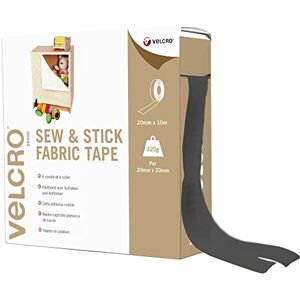 Velcro Brand VEL-EC60262 Black Stick Tape, Multipurpose Sew On Hook and Loop Fabric Adhesive with Sticky Back-Perfect Solution for Clothing Repairs & Hemming, 20mm x 10m Velcro Brand VEL-EC60262 Black Stick Tape, Multipurpose Sew On Hook and Loop Fabric Adhesive with Sticky Back-Perfect Solution for Clothing Repairs & Hemming, 20mm x 10m
