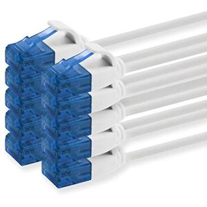 1aTTack.de 660134 Cat6 Cat.6 Cable Cat Network Cable 2m Patch Cable Slim Cable (Small Diameter Very Flexible) 1000 Mbit/s Pack of 10 White 1aTTack.de 660134 Cat6 Cat.6 Cable Cat Network Cable 2m Patch Cable Slim Cable (Small Diameter Very Flexible) 1000 Mbit/s Pack of 10 White