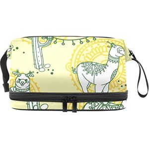 Generic Multi-Functional Storage Travel Cosmetic Bag with Handle,Yellow Alpaca Cactus Cute Cartoon Llama,Large Capacity Travel Cosmetic Bag Generic Multi-Functional Storage Travel Cosmetic Bag with Handle,Yellow Alpaca Cactus Cute Cartoon Llama,Large Capacity Travel Cosmetic Bag