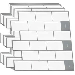 WALPLUS 3D Tile Stickers Peel and Stick Backsplash Splashback Decals Tile Transfer for Kitchen Bathroom Living Room London Metro Classic Brick Brilliant White Glossy 18 Sheets 30.5cm(12") WALPLUS 3D Tile Stickers Peel and Stick Backsplash Splashback Decals Tile Transfer for Kitchen Bathroom Living Room London Metro Classic Brick Brilliant White Glossy 18 Sheets 30.5cm(12")