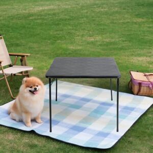 FurnitureR Folding Square Dining Table,Card Game Play Desk Portable for 4 People,Adults,Teens,Boys,Girls,Indoor,Outdoor,86x86x71cm,Black FurnitureR Folding Square Dining Table,Card Game Play Desk Portable for 4 People,Adults,Teens,Boys,Girls,Indoor,Outdoor,86x86x71cm,Black