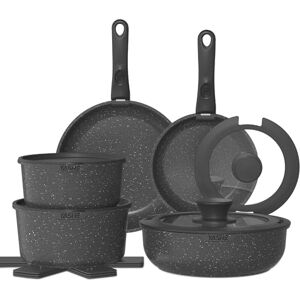 YASHE 15-Piece Non-Stick Pots and Pans Set, Granite Cookware with Removable Handles, Stackable, Easy to Clean, Induction & Gas Hob Compatible YASHE 15-Piece Non-Stick Pots and Pans Set, Granite Cookware with Removable Handles, Stackable, Easy to Clean, Induction & Gas Hob Compatible