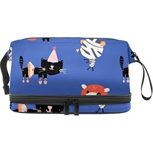 Generic Multi-Functional Storage Travel Cosmetic Bag with Handle,Large Capacity Travel Cosmetic Bag,Cartoon Cats in Halloween Costumes Pattern Generic Multi-Functional Storage Travel Cosmetic Bag with Handle,Large Capacity Travel Cosmetic Bag,Cartoon Cats in Halloween Costumes Pattern