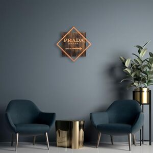 Wallity Elegant Decorative Wooden Wall Accessory, 54 x 54 cm, Walnut & Copper, 50% Wood (3 cm) & 50% Metal (1.5 mm), Wall Mountable, Unique Design Wallity Elegant Decorative Wooden Wall Accessory, 54 x 54 cm, Walnut & Copper, 50% Wood (3 cm) & 50% Metal (1.5 mm), Wall Mountable, Unique Design
