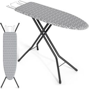 KINGRACK Folding Ironing Board with Ironing Tray, Ironing Boards with Height-Adjustable Function, Sturdy Ironing Board Stand with Extra Thick Cover and Metal Legs, 33 x 110 cm, Grey KINGRACK Folding Ironing Board with Ironing Tray, Ironing Boards with Height-Adjustable Function, Sturdy Ironing Board Stand with Extra Thick Cover and Metal Legs, 33 x 110 cm, Grey