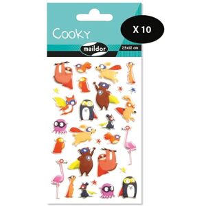My Mandarine Maildor CY112Cpack – 1 Pack of 3D Cooky Stickers 1 Sheet 7.5 x 12 cm, Super Hero Animals (28 Stickers) – Pack of 10 My Mandarine Maildor CY112Cpack – 1 Pack of 3D Cooky Stickers 1 Sheet 7.5 x 12 cm, Super Hero Animals (28 Stickers) – Pack of 10