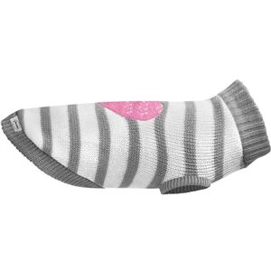 Record Sweater for Dogs "Pullove", back length 45 cm. Warm sweater with reversible sequins heart, leash hole and machine washable Grey White, L Record Sweater for Dogs "Pullove", back length 45 cm. Warm sweater with reversible sequins heart, leash hole and machine washable Grey White, L