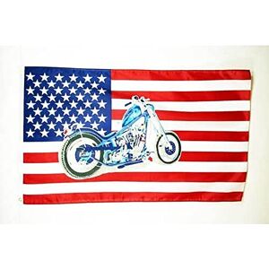 AZ FLAG Usa With Moto Flag 3x5 Ft 100D Polyester Us American Banner with Two Metal Grommets Fade Resistant Vivid Colors 3' x 5' Feet 150x90 Cm AZ FLAG Usa With Moto Flag 3x5 Ft 100D Polyester Us American Banner with Two Metal Grommets Fade Resistant Vivid Colors 3' x 5' Feet 150x90 Cm