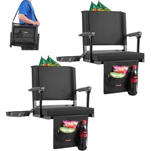 VEVOR Stadium Seat, Portable Bleacher Seat with Armrest, Back Support and Thick Cushion, Bench Chair for Bleacher Includes Shoulder Strap, Hooks, Cup Holder, Black Football Bleachers Seats, 2PCS VEVOR Stadium Seat, Portable Bleacher Seat with Armrest, Back Support and Thick Cushion, Bench Chair for Bleacher Includes Shoulder Strap, Hooks, Cup Holder, Black Football Bleachers Seats, 2PCS