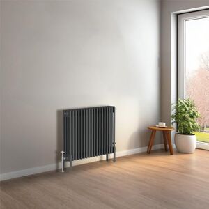 NRG Cast Iron Radiator Four Column 600x830mm Anthracite Traditional Column Cast Iron Style Radiator Central Heating Radiator Perfect for Bathrooms, Kitchen, Living Room NRG Cast Iron Radiator Four Column 600x830mm Anthracite Traditional Column Cast Iron Style Radiator Central Heating Radiator Perfect for Bathrooms, Kitchen, Living Room