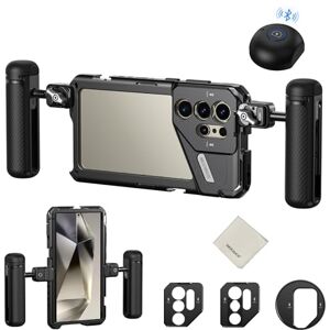 NEEWER PA042 S24 Ultra Phone Cage Video Rig Stabilizer with PA045S Quick Release Side Handle, PA045E Bluetooth Shutter Handle, 67mm Filter Adapter, 17mm Lens Backplate, T Mount Lens Adapter, Wipe NEEWER PA042 S24 Ultra Phone Cage Video Rig Stabilizer with PA045S Quick Release Side Handle, PA045E Bluetooth Shutter Handle, 67mm Filter Adapter, 17mm Lens Backplate, T Mount Lens Adapter, Wipe