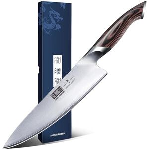 HOSHANHO Kitchen Knife in Japanese High Carbon Steel, Professional High-Class Chef's Knife 8 inch, Non-Slip Ultra Sharp Cooking Knives with Ergonomic Handle HOSHANHO Kitchen Knife in Japanese High Carbon Steel, Professional High-Class Chef's Knife 8 inch, Non-Slip Ultra Sharp Cooking Knives with Ergonomic Handle