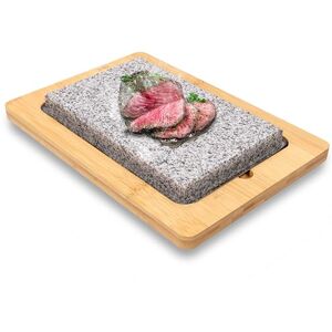 Nutrichef Sizzle Hot Cooking Stone Grill with Bamboo Platter, Tabletop Granite Stone Grill with Non-Slip Handles, Adjustable Temperature Control, 550°F Max Heat Perfect for Meats and Vegetables Nutrichef Sizzle Hot Cooking Stone Grill with Bamboo Platter, Tabletop Granite Stone Grill with Non-Slip Handles, Adjustable Temperature Control, 550°F Max Heat Perfect for Meats and Vegetables