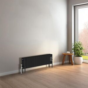 NRG Cast Iron Radiator Four Column 300x1190mm Black Traditional Column Cast Iron Style Radiator Central Heating Radiator Perfect for Bathrooms, Kitchen, Living Room NRG Cast Iron Radiator Four Column 300x1190mm Black Traditional Column Cast Iron Style Radiator Central Heating Radiator Perfect for Bathrooms, Kitchen, Living Room