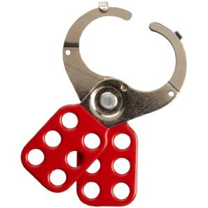 Brady 105719 Steel Lockout Hasp With Tab, 38mm Inside Jaw Diameter, Red Brady 105719 Steel Lockout Hasp With Tab, 38mm Inside Jaw Diameter, Red