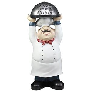 Ebros Gift Gifts & Decors Ebros Master Bistro Chef Holding Melting Dome Tray Statue 14" Tall Head Cook with Welcome to My Kitchen Sign Decor Figurine Ebros Gift Gifts & Decors Ebros Master Bistro Chef Holding Melting Dome Tray Statue 14" Tall Head Cook with Welcome to My Kitchen Sign Decor Figurine