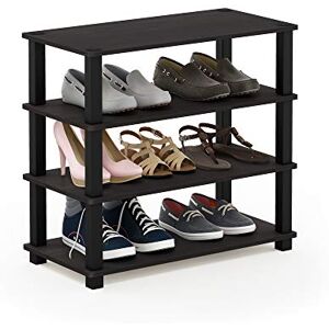 Furinno Shoe Racks, Wood, Espresso/Black, one size, 4-Tier Furinno Shoe Racks, Wood, Espresso/Black, one size, 4-Tier
