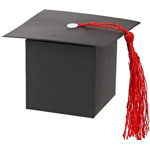 Mopec Paper Box Graduation Cap with Tassel 9x6x9cm. Pack of 25, Black/White, One Size Mopec Paper Box Graduation Cap with Tassel 9x6x9cm. Pack of 25, Black/White, One Size