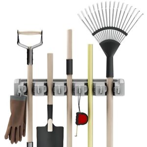 Stalwart Wall Organizer with Adjustable Slots and Hooks Wall-Mounted Tool and Broom Holder Organization and Storage for The Kitchen and Garage Stalwart Wall Organizer with Adjustable Slots and Hooks Wall-Mounted Tool and Broom Holder Organization and Storage for The Kitchen and Garage