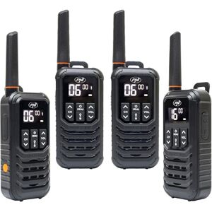 PNI Kit of 4 portable radio stations PMR R80 PRO 0.5W, 16 channels, Waterproof IP67, with LED flashlight, SOS button, VOX, USB-C PNI Kit of 4 portable radio stations PMR R80 PRO 0.5W, 16 channels, Waterproof IP67, with LED flashlight, SOS button, VOX, USB-C