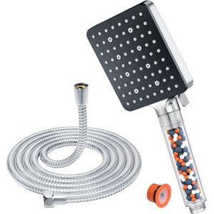 YEAUPE PRO Shower Head and Hose 1.6M with Filter Square High Pressure Bathroom Shower Heads 6 Jet Modes,Large Powerful Flow Rain Showerhead for Low Pressure Hard Water Filter Shower Head YEAUPE PRO Shower Head and Hose 1.6M with Filter Square High Pressure Bathroom Shower Heads 6 Jet Modes,Large Powerful Flow Rain Showerhead for Low Pressure Hard Water Filter Shower Head