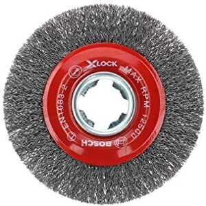 Bosch WBX418 4-1/2 in. Wheel Dia. X-Lock Arbor Tempered Steel Crimped Wire Wheel Bosch WBX418 4-1/2 in. Wheel Dia. X-Lock Arbor Tempered Steel Crimped Wire Wheel