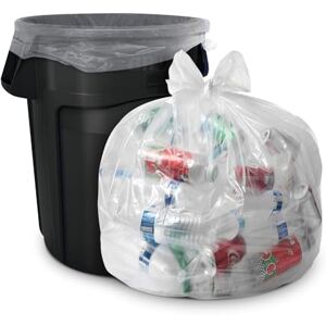 Aluf Plastics 60 Gallon Clear Trash Bags (Huge 100 Pack) 38" x 58" 1.5 MIL (Equivalent) CSR Series Heavy Duty Industrial Liners Clear Garbage Bags for Recycling, Contractors, Storage, Outdoor Aluf Plastics 60 Gallon Clear Trash Bags (Huge 100 Pack) 38" x 58" 1.5 MIL (Equivalent) CSR Series Heavy Duty Industrial Liners Clear Garbage Bags for Recycling, Contractors, Storage, Outdoor