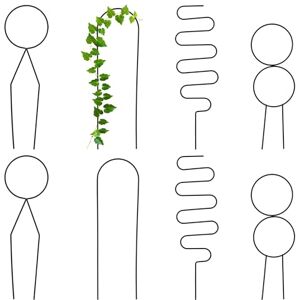 Relaxdays Plant Support, 8-Piece Set, Metal, Climbing Aid for Vines, Geometric Designs, Pot & Houseplants, Stakes, Black, Steel, 35 x 10.5 x 0.5 cm Relaxdays Plant Support, 8-Piece Set, Metal, Climbing Aid for Vines, Geometric Designs, Pot & Houseplants, Stakes, Black, Steel, 35 x 10.5 x 0.5 cm