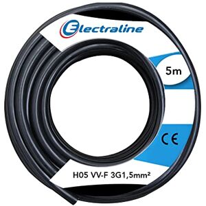 Electraline 60107073D Cable Coil H05 VV-F 3G1.5 5 m Black Electraline 60107073D Cable Coil H05 VV-F 3G1.5 5 m Black