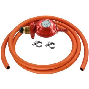 JD Brands Hand Wheel Propane Gas Regulator 37mbar POL Type with 2m Hose & 2 Clips – No-Spanner Fitting – Fits Calor & Flogas Cylinders for BBQs, Camping & Outdoor Heating JD Brands Hand Wheel Propane Gas Regulator 37mbar POL Type with 2m Hose & 2 Clips – No-Spanner Fitting – Fits Calor & Flogas Cylinders for BBQs, Camping & Outdoor Heating