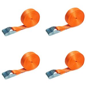 LOADCARE Set of 4 4 m Lashing Straps with Clamping Lock Orange Fastening Strap Quick Release Strap 25 mm Wide Clamping Lock Strap One Piece Lashing Strap 350daN LOADCARE Set of 4 4 m Lashing Straps with Clamping Lock Orange Fastening Strap Quick Release Strap 25 mm Wide Clamping Lock Strap One Piece Lashing Strap 350daN