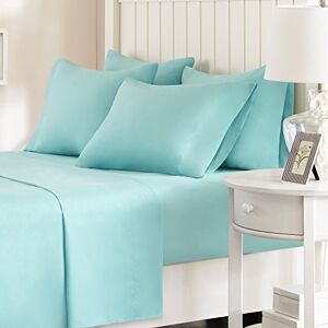 Comfort Spaces CS20-0118 Microfiber Set 14" Deep Pocket, Wrinkle Resistant All Around Elastic-Year-Round Cozy Bedding Sheet,6 pcs, Matching Pillow Cases, Queen, Aqua Comfort Spaces CS20-0118 Microfiber Set 14" Deep Pocket, Wrinkle Resistant All Around Elastic-Year-Round Cozy Bedding Sheet,6 pcs, Matching Pillow Cases, Queen, Aqua