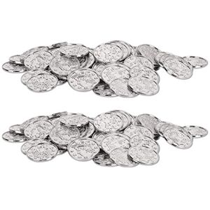 Beistle Silver S50856-SAZ2 Plastic Coins 200 Piece Beistle Silver S50856-SAZ2 Plastic Coins 200 Piece