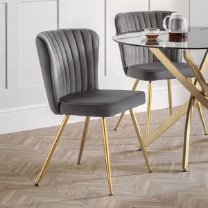 Julian Bowen Set of 2 Cannes Dining Chairs, Grey, One Size Julian Bowen Set of 2 Cannes Dining Chairs, Grey, One Size