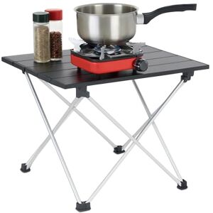Relaxdays Camping Table, Folding, HWD: 32 x 39 x 34 cm, Travel & Picnic, Outdoor Furniture, Small, Aluminium, Black Relaxdays Camping Table, Folding, HWD: 32 x 39 x 34 cm, Travel & Picnic, Outdoor Furniture, Small, Aluminium, Black