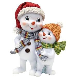 Dekohelden24 Pair of Snow Children with Hat and Scarf in Red/Orange, L/W/H 11 x 7 x 15 cm, Pair Dekohelden24 Pair of Snow Children with Hat and Scarf in Red/Orange, L/W/H 11 x 7 x 15 cm, Pair