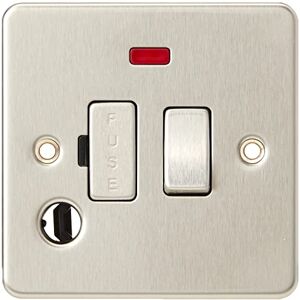 Knightsbridge FP6300FBC FPAV6300FBC Flat Plate 13A Switched Fused Spur Unit with Neon and Flex Outlet-Brushed Chrome Knightsbridge FP6300FBC FPAV6300FBC Flat Plate 13A Switched Fused Spur Unit with Neon and Flex Outlet-Brushed Chrome