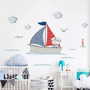 Ambiance Sticker Children's Wall Stickers Baby Room Decoration Children's Bedroom Wall Sticker Captain of Boat Height 60 x Length 70 cm Ambiance Sticker Children's Wall Stickers Baby Room Decoration Children's Bedroom Wall Sticker Captain of Boat Height 60 x Length 70 cm