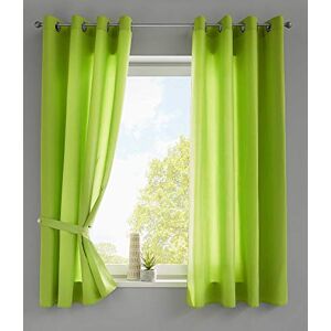 Gardinenbox Berlin 20405N2 Eyelet Curtains 175 x 140 cm Apple Green Opaque Microsatin Translucent Plain Matt Set of 2 Gardinenbox Berlin 20405N2 Eyelet Curtains 175 x 140 cm Apple Green Opaque Microsatin Translucent Plain Matt Set of 2